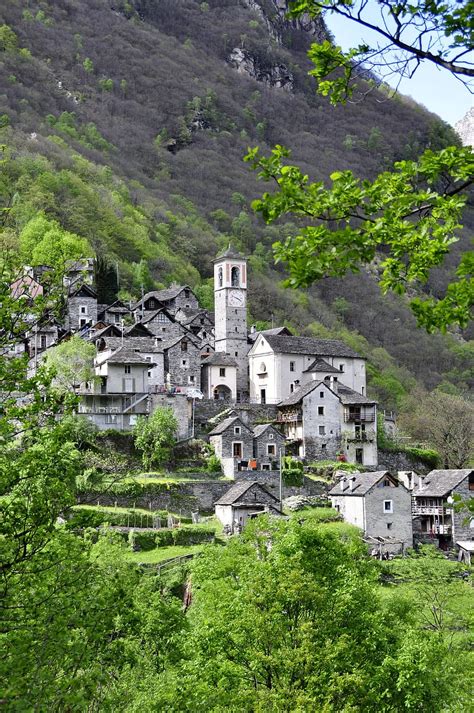 HD wallpaper: Alpine, Bergdorf, Village, Ticino, church, stone house ...