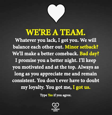 We're a Team - Motivational Quote