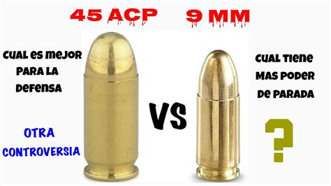 9MM VS 45 ACP Cual es Mejor - YouTube