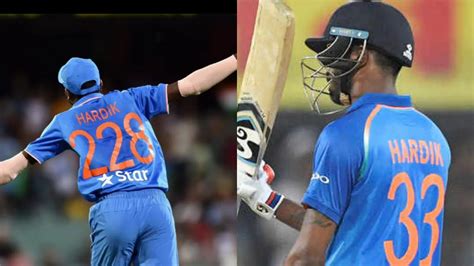 Why did Hardik Pandya change his jersey number from 228 to 33?