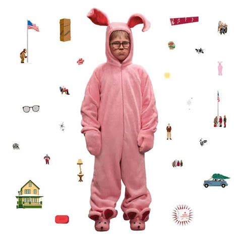 RoomMates A Christmas Story Ralphie Bunny Suit Removable Pink Giant ...