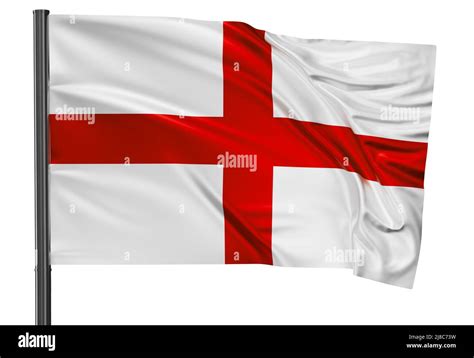 England national flag waving in the wind. Isolated on white background ...