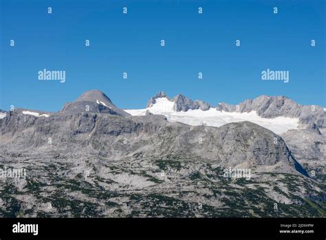 View hoher dachstein and hallstatter glacier summer hi-res stock ...