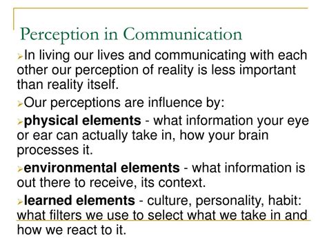 PPT - Interpersonal Communication “PERCEPTION” PowerPoint Presentation ...