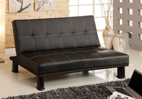 Furniture Of America CM2394 Black Finish Faux Leather Upholstered Futon ...