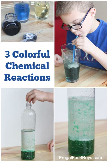 Colorful Chemical Reaction Experiments for Kids - Frugal Fun For Boys ...