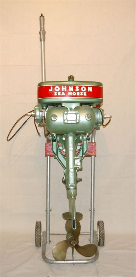 1090: Vintage Johnson SeaHorse Outboard Motor amp; Stand : Lot 1090