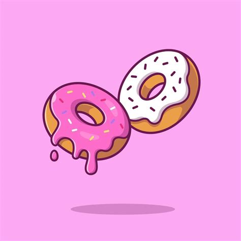 Doughnut With Cream Cartoon Vector Icon Illustration. Food Snack Icon ...