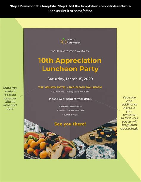 Employee Appreciation Luncheon Invitation Template in Google Docs, Word ...