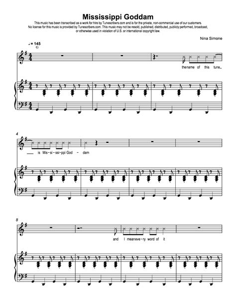 Tunescribers | Mississippi Goddam | Sheet Music