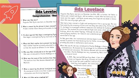 Teacher's Pet » Ada Lovelace - Biography and Comprehension