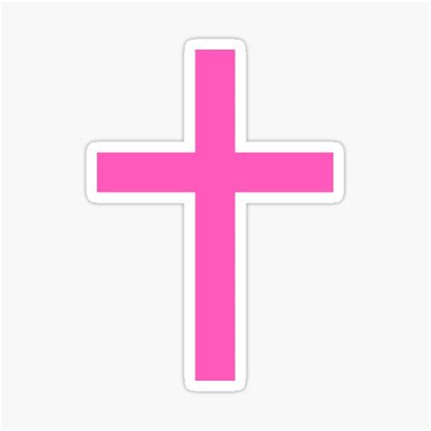 "Hot pink cross sticker" Sticker for Sale by Mhea | Redbubble