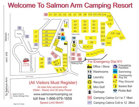 Campsite Map - Salmon Arm Camping Resort