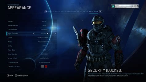 [OC] MCC Halo: Reach armor customization menu concept : halo