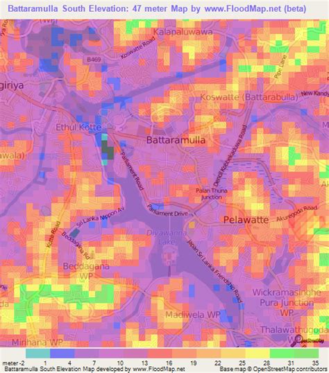 Elevation of Battaramulla South,Sri Lanka Elevation Map, Topography ...