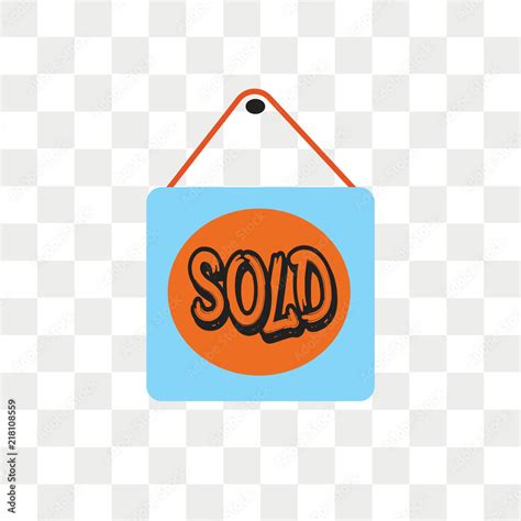 Sold vector icon isolated on transparent background, Sold logo design ...