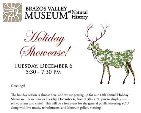 Brazos Valley Museum of Natural History Holiday Showcase — Hailey E ...