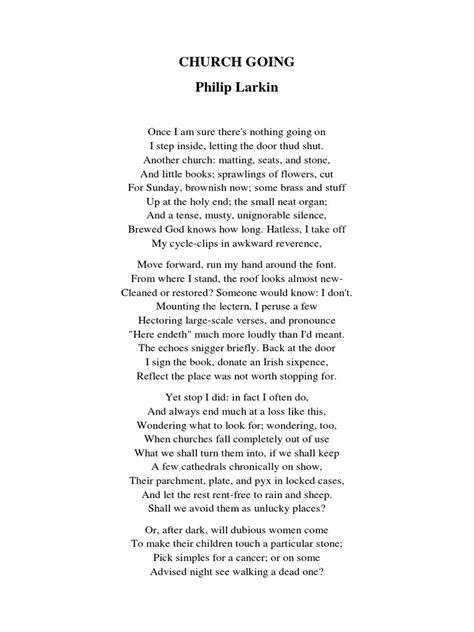 Church Going Philip Larkin | PDF