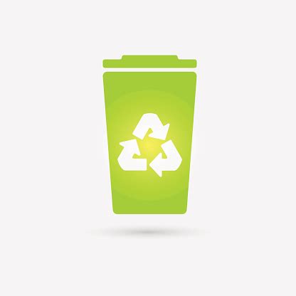 Green Recycle Bin Icon Vector Illustration Stock Illustration ...