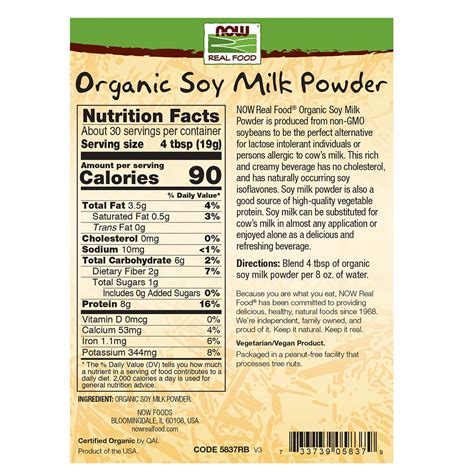 Soy Milk Nutrition Facts Label - Nutrition Ftempo