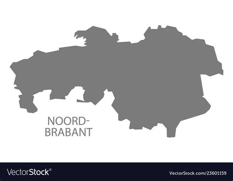 Noord-brabant netherlands map grey Royalty Free Vector Image