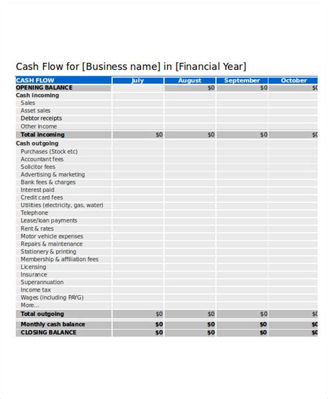 Cash Flow Statement - 10+ Examples, Format, Pdf