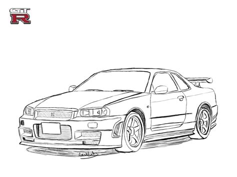 Nissan Skyline R34 Drawing by Revolut3 on DeviantArt