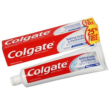 Colgate Whitening Toothpaste Baking Soda Peroxide Brisk Mint 5oz - 5pk ...