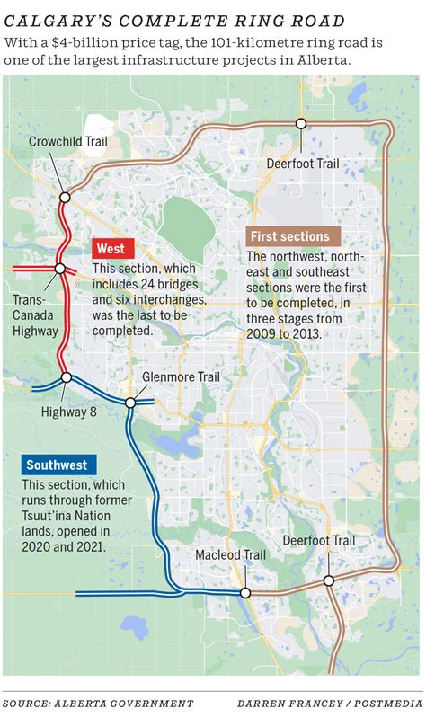 A timelapse journey of Calgary's new ring road, all 101 kilometres ...