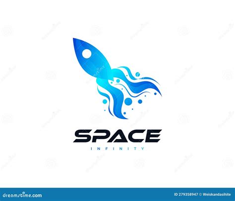 Blue Rocket Logo Design. Modern Spaceship Vector Illustration Stock ...