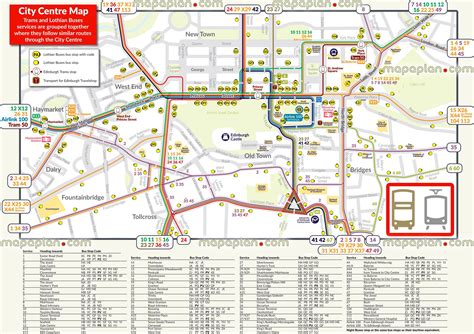 Edinburgh map - Central Edinburgh bus and tram map to download ...