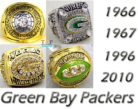 1966 1967 1996 2010 Green Bay Packers Super Bowl replic championship ...