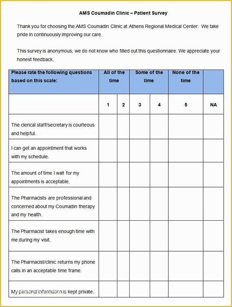 Free Printable Survey Template