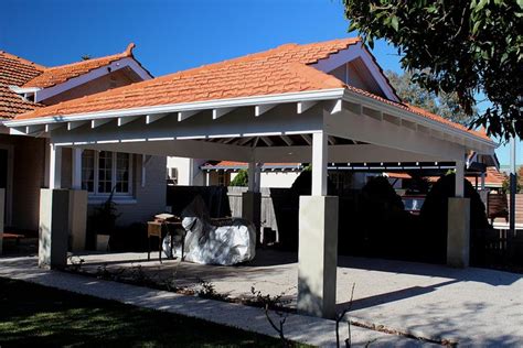 Double timber Carport with tiled Dutch gable roof | Blue Sky Carpentry ...