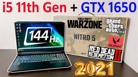 Acer Nitro 5 2021 - i5 11th Gen + GTX 1650 - Unboxing + Gaming Review ...