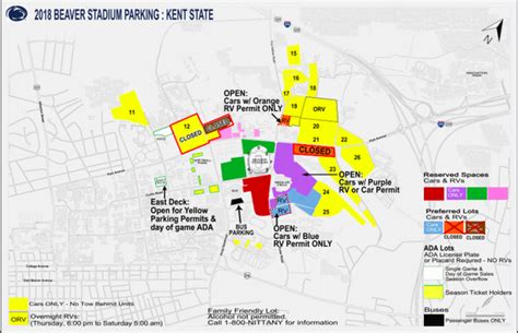 Penn State Football Parking Green Lot Map - Printable Map