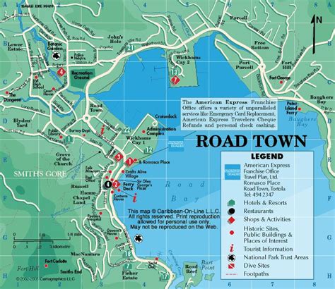 Road Town Map, Tortola, British Virgin Islands | Road town, Tortola ...