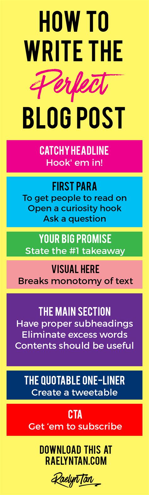 How to Write a Perfect Blog Post [Printable Template Included] | Blog ...