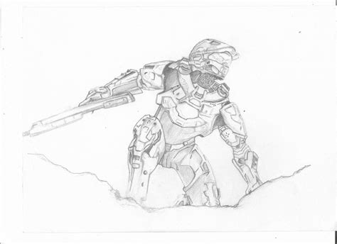 A quick pencil sketch of Master Chief from Halo 4. | Halo drawings ...