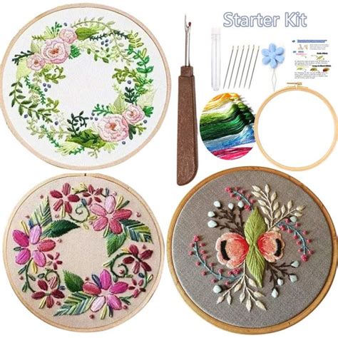 AmazonSmile: Embroidery Starter Kits for Adults Beginners with Stamped ...