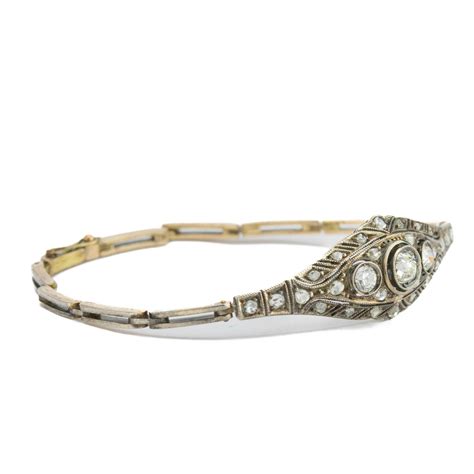 Antique 585 gold bracelet with diamonds - Idla Antiik