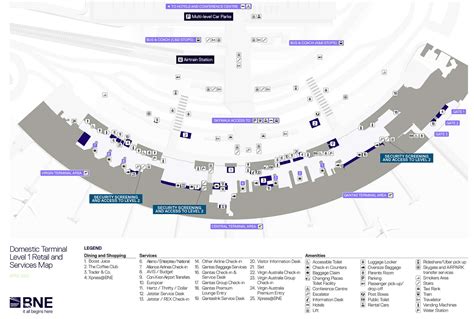 Domestic Terminal map Brisbane Airport