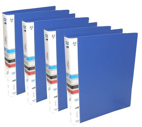 Posh 2D Ring Binder File, A4 (Blue Ring Binder File- 4Pack) - Pack of 4 ...