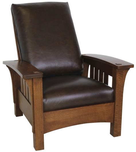 Stickley Oak Mission Classics Loose Cushion Bow Arm Morris Chair ...