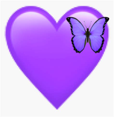 Purple Heart Emoji - Heart, HD Png Download - kindpng