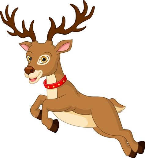 Cartoon funny christmas reindeer jumping on white background 5113107 ...