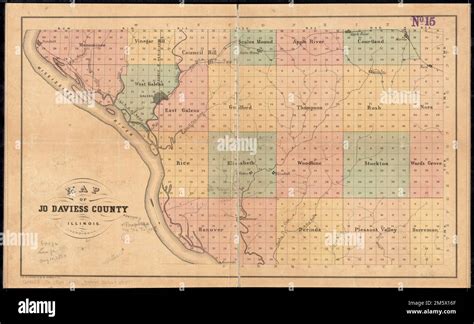 Map of Jo Daviess County, Illinois. Shows townships and public land ...