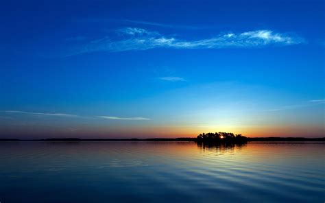 Sunset on the blue sea HD desktop wallpaper : Widescreen : High ...