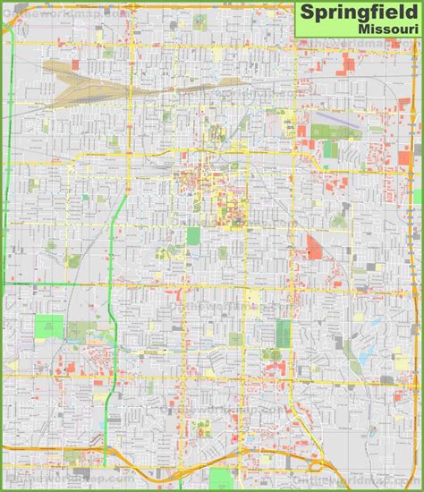 Large detailed map of Springfield (Missouri) - Ontheworldmap.com