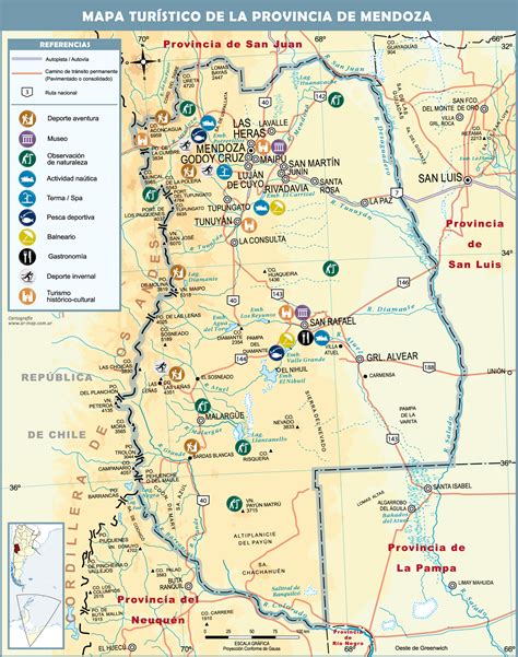 Tourist map of the Province of Mendoza | Gifex